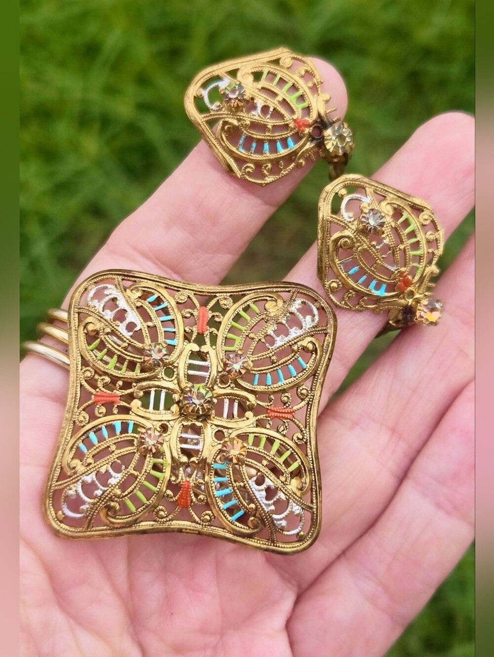 Vintage West German demi-parure set,